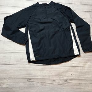 Mens Navy Halloway Quarter Zip With Removable Sleeves Size Small